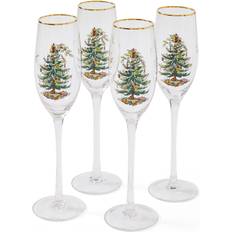 Green Champagne Glasses Spode Christmas Tree Green Trim Champagne Glass