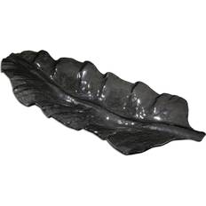 Gray Serving Platters & Trays Uttermost Smoked Leaf Dark 4.5-Inch Serving Tray