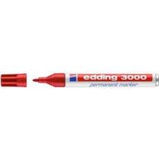 Rojo Artes y Manualidades Edding 3000 permanent marker red box of 10 round tip 1.5-3 mm quick-drying permanent markers waterproof, smudge-proof