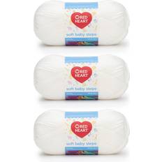 Yarn & Needlework Supplies Red Heart Soft Baby Steps Yarn-White Multipack Of 3