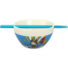 Azul Cuencos de postre Hello Kitty Kaiju Ceramic Ramen Cuenco de postre