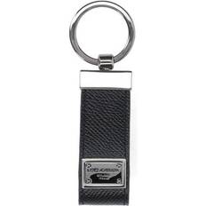 Dolce & Gabbana Logo leather keychain black