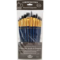 Royal & Langnickel Black Taklon Value Pack Brush Set-12/Pkg