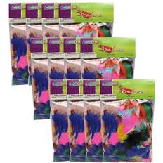 DIY Creativity Street Plastic Turkey Plumage Feathers, Bright Hues, Set Of 12 Packs