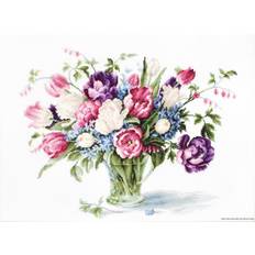 Cotton Needlework Kits LUCAS Tulips Counted Cross Stitch Kit, Pack of 1