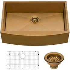 Drainboard Sinks Ruvati Terraza RVH9880CP 36 Apron-Front Farmhouse Kitchen Sink Single