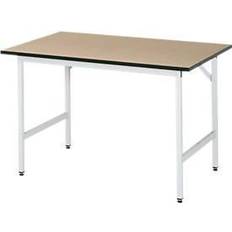 Rau Work table, height adjustable, 800 850 mm, MDF worktop, WxD 1250 x 800 mm, light grey