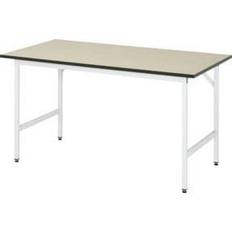 Rau Work table, height adjustable, 800 850 mm, MDF worktop, WxD 1500 x 800 mm, light grey