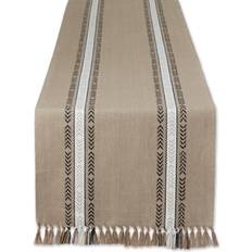 Design Imports Everyday Stripe Tablecloth Beige (182.9x35.6cm)