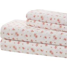 Bloemen Hoeslakens Modern Threads Luxurious Microfiber Bed Sheet Pink, White (269.2x259.1cm)