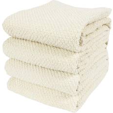 Kaf Home Set of 4 Deluxe Popcorn Terry Kitchen Towel White