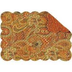 C&F Home Tangiers Paisley Traditional Quilted Spisebrikke Oransje