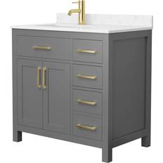 Gold Vanity Units for Single Basins Wyndham Collection WCG242436S-UNSMXX Beckett