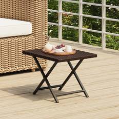 Rotin Synthétique Tables de Jardin vidaXL Table Pliable Marron 45x35x32 cm Résine Tressée