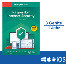 Software de Oficina Kaspersky Internet Security Multi-Device, 3 Geräte 1 Jahr, ESD