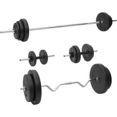 vidaXL Set Bilanciere e Manubri con Dischi 90 kg