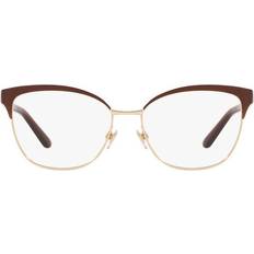 Polo Ralph Lauren RL5099 Cat Eye Metall-Brillenrahmen, Dunkelrot auf blassgoldenem Gläser, mm