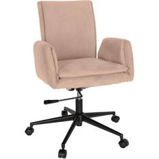 Snurrstol sammet hjh OFFICE Snurrstol Med Hjul Flow Pro Sammet Beige Kontorsstol