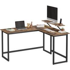 Skrivbord l format Songmics L-format Med Skärmstativ 140 x 130 cm Skrivbord