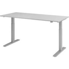 Hammerbacher 700 Light Grey Aluminium Silver Writing Desk
