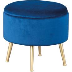 Bleu Poufs Inter Link Tabouret Willandra Avec Espace De Rangement L 41 x P 41 x H 38 cm Bleu Pouf