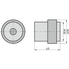 Basi Butoir de porte 7704-0023 (Ø x H) 37 mm x 40 mm