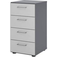 Argent Commodes MC BETA 9 Armoire Avec 4 Tiroirs 2 HC Graphite/Argent Commode