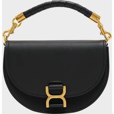 Chloe Marcie Leather Chain Crossbody Black/Gold