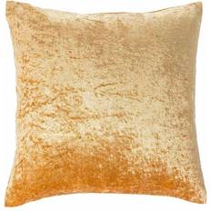 Homescapes Mustard Luxury Crushed Velvet Complete Decoration Pillows Gold, Yellow (45x45cm)