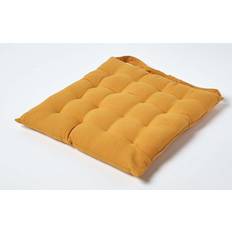 Coton Coussins de chaise Homescapes Seat Pad Chair Cushions Yellow (40x40cm)