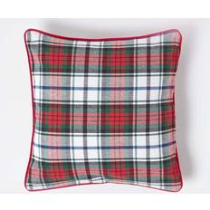 Homescapes 45 Cotton Macduff Tartan Cushion Cover Red (45x45cm)