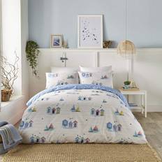 Fusion 3 Fusion Beach Huts Beach Print Care Duvet Cover Blue