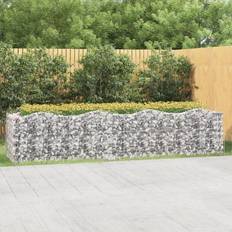 Macetas, Plantas y Cultivo vidaXL Arriate De Gaviones Forma Arco Hierro Galvanizado 400x100x100 cm 100cm