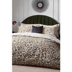 Hoem City Abstract Geometric Rich Reversible Duvet Cover Beige, Brown, Multicolour