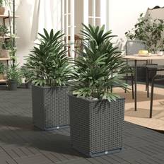 vidaXL Plantekasser 2 Stk 30x30x37 cm Polypropylen Sort Plantekasse
