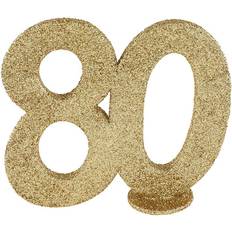 Festartikler Santex Borddekoration Tal Guld/Glitter Tal 80