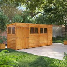 power W 14 D Double Door Pent Overlap Dip Treated Shed 14x4 (Building Area )
