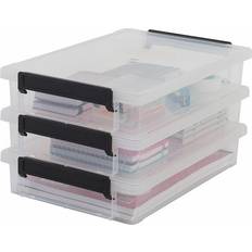 Iris Ohyama A4 Plastic File Set of 3 Storage Box
