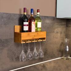 Relaxdays Shelf Bamboo Wine Rack