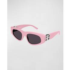 Balenciaga BB0095S Cat Eye Sunglasses - Pink/Silver/Grey