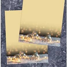 Great Papers Glow Candles & Ornaments Christmas Letterhead Beige/Gold/Gray 50/Pack 2021116