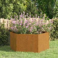 vidaXL 90 90 Planter Grey Weathering Steel Raised Bed Flower Plant Pot 90x90x90cm