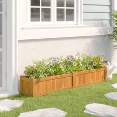 Krukker, Planter & Dyrkning vidaXL plantekasse 150x30x25 massivt teaktræ Plantekasse