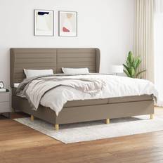 vidaXL Ramsäng Med Madrass 200x200 cm Taupe Kontinentalsäng
