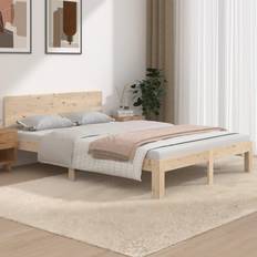 vidaXL Estructura De Cama Doble Sin Colchón 135x190 cm - Marrón