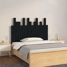 vidaXL De Cama De Pared Madera Maciza Pino Negro 108x3x80 cm Cabecero