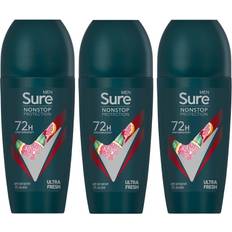 Sure Toiletries Sure Men Antiperspirant Deodorant Roll On 72H Nonstop, Ultra Fresh 50Ml, 3 Pack