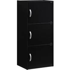 HID3 Black 3-Shelf 3-Door Bookcase