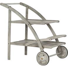 Beige Trolley Tafels Safavieh Lodi Indoor Outdoor Grey Wash Tea Cart