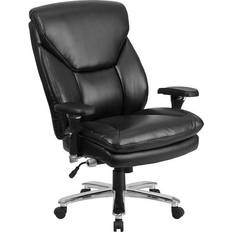 Series 7 stol Flash Furniture Series 24/7 Big & Tall 400 lb. Rated Black LeatherSoft Ergonomic Office Chair with Lumbar Knob Silla de oficina